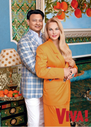 Photo shoot for Viva! magazine / Kyiv, 2021 One of Larisa Ruy’s paintings was featured as part of the art interior in a 2021 Viva! magazine photo shoot with Kamaliya and Mohammad Zahoor.